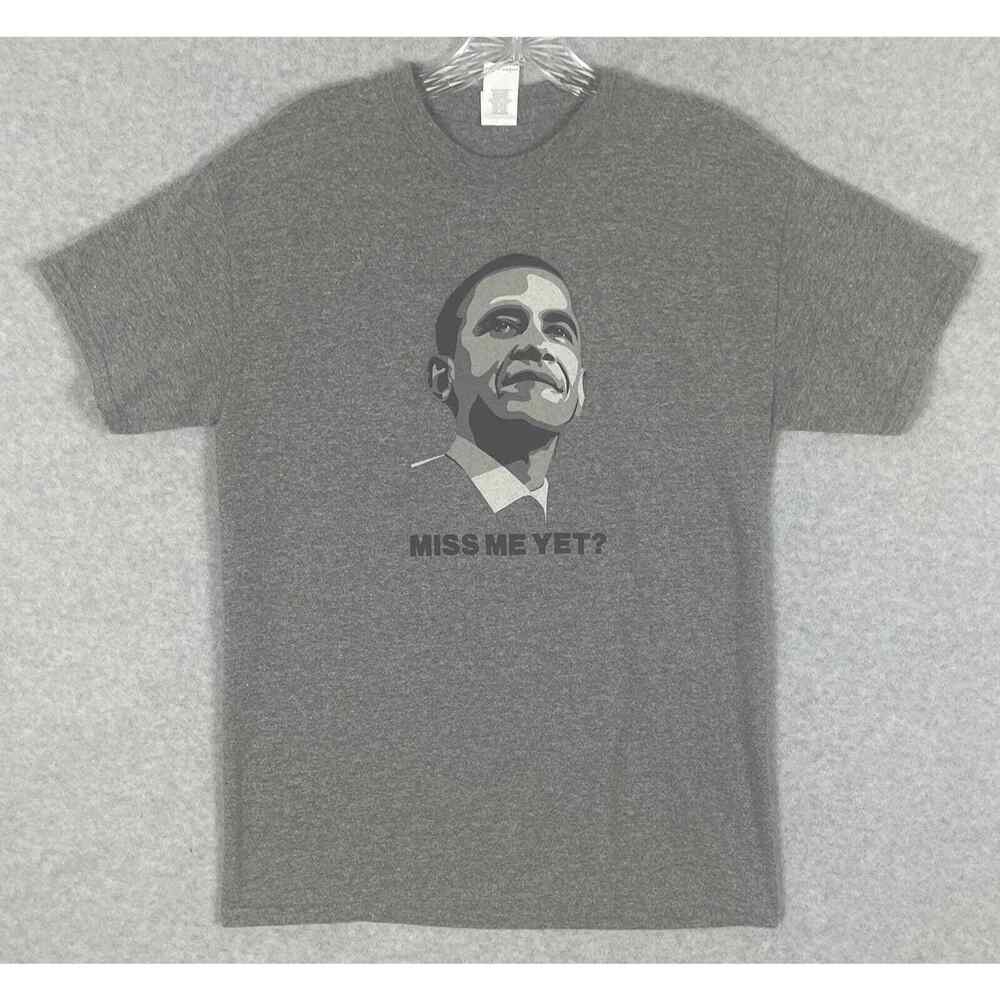 Barrack Obama "Miss Me Yet?" Political Graphic T-Shit M